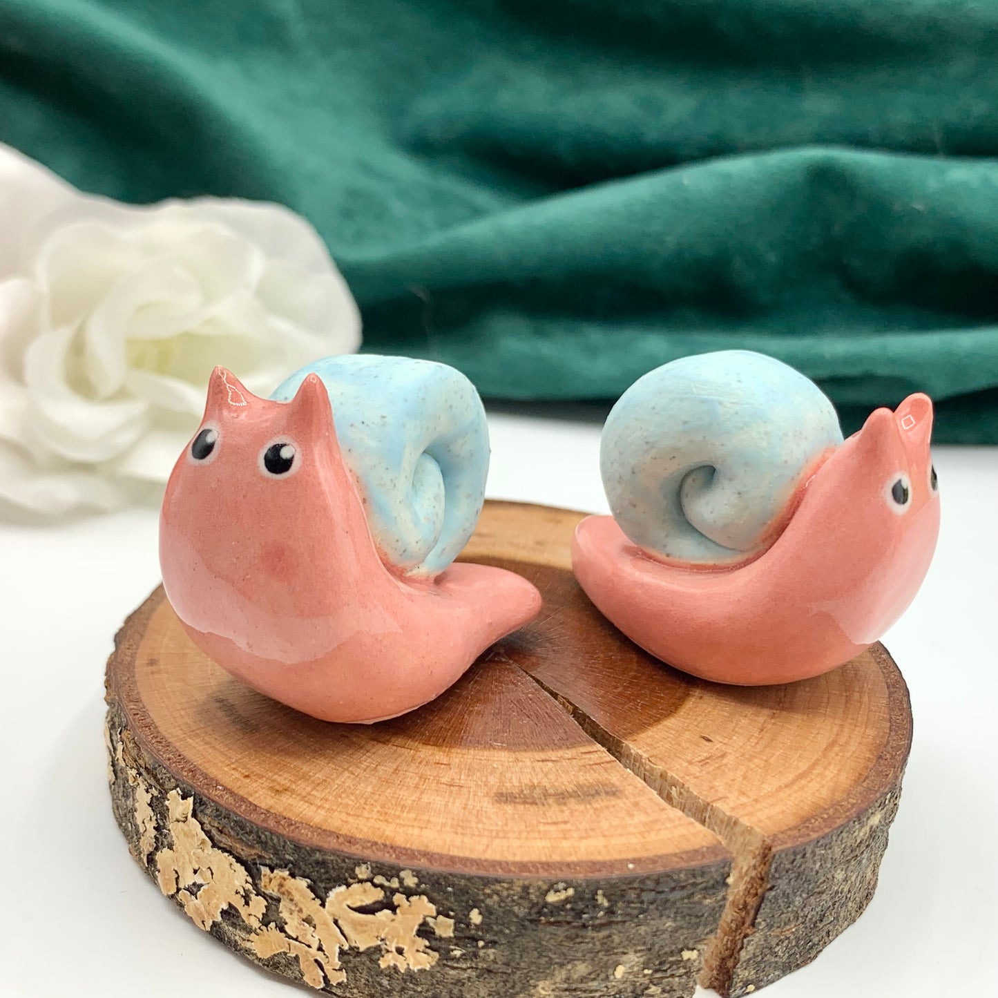 Pink Snail Ceramic Figurine