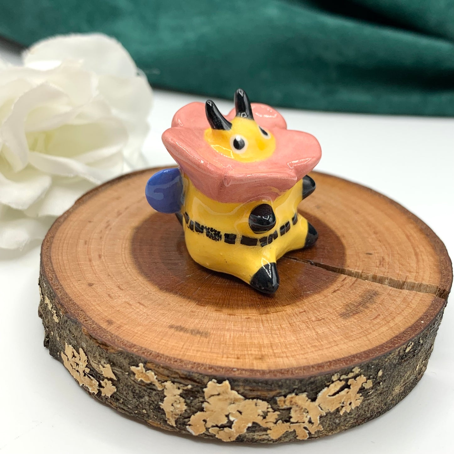 Bumblebee in a Flower Ceramic Figurine