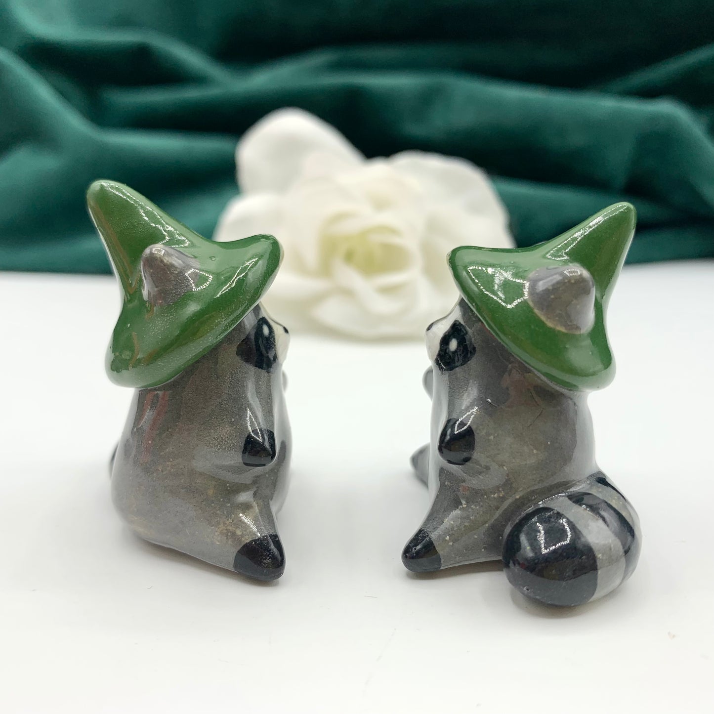 Magical Raccoon Ceramic Figurine