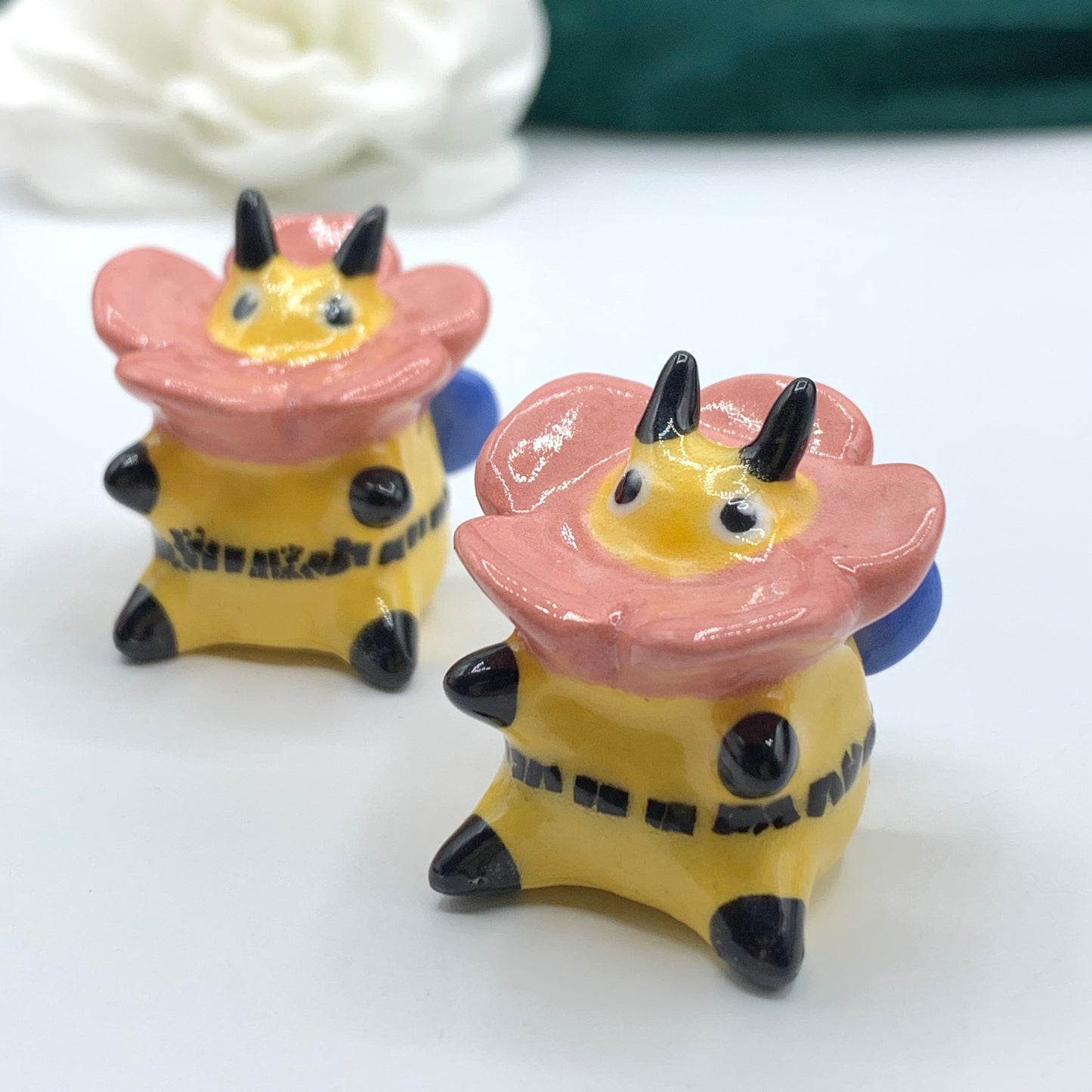 Bumblebee in a Flower Ceramic Figurine