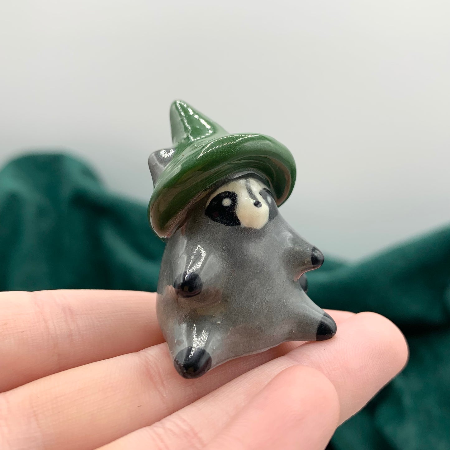 Magical Raccoon Ceramic Figurine