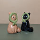 Babushka Cat Ceramic Figurine