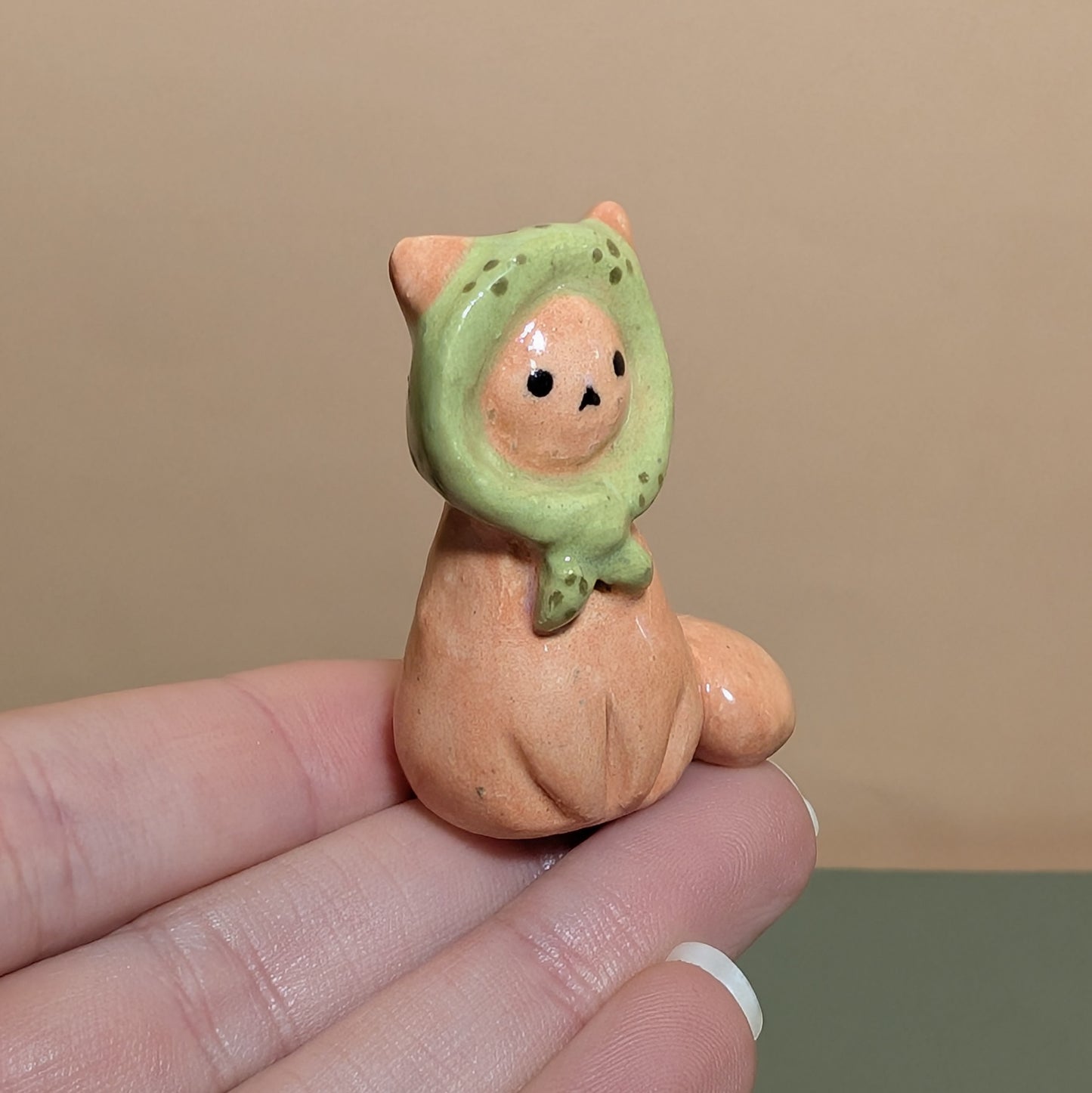 Babushka Cat Ceramic Figurine
