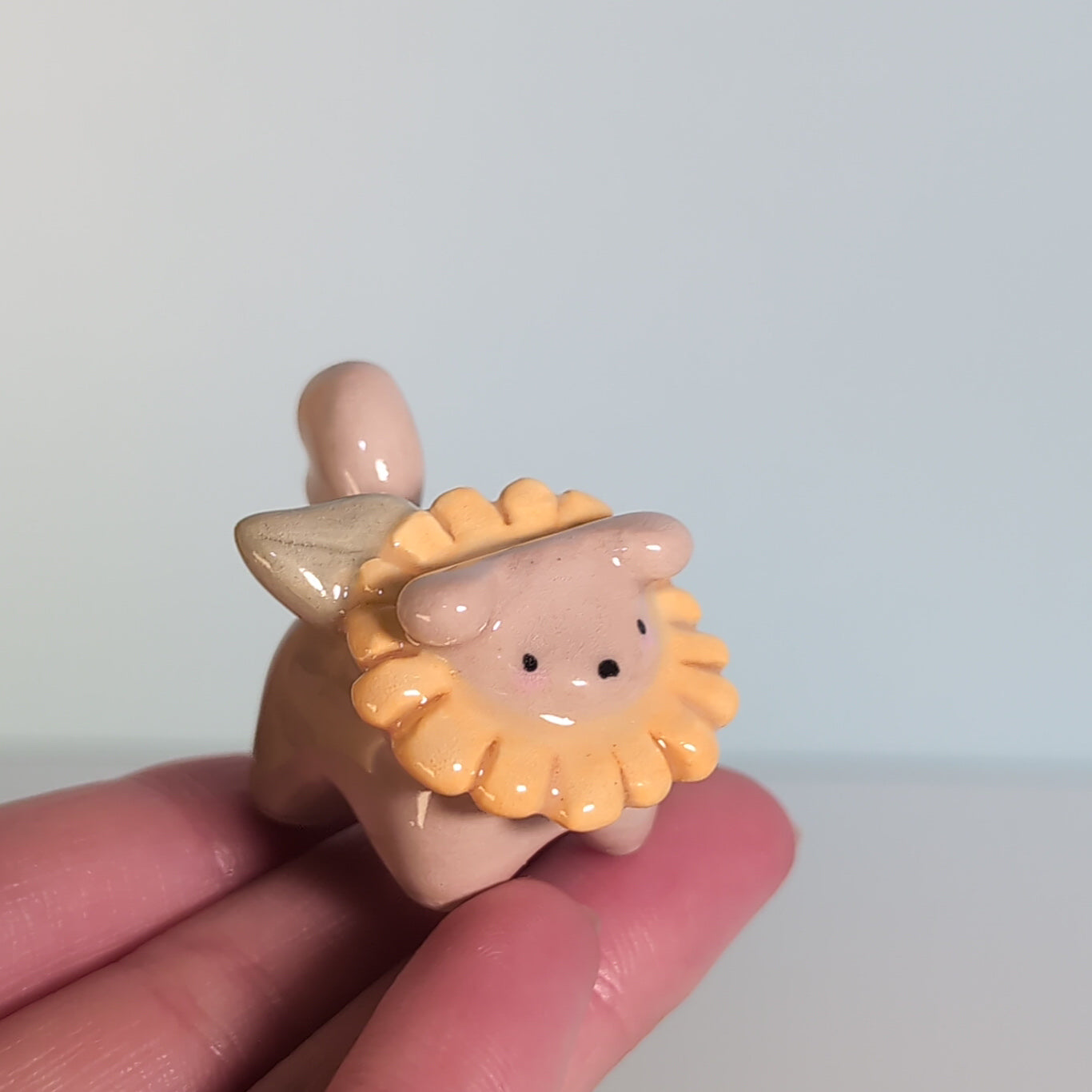 Mini Flower Puppy Dog Ceramic Figurine