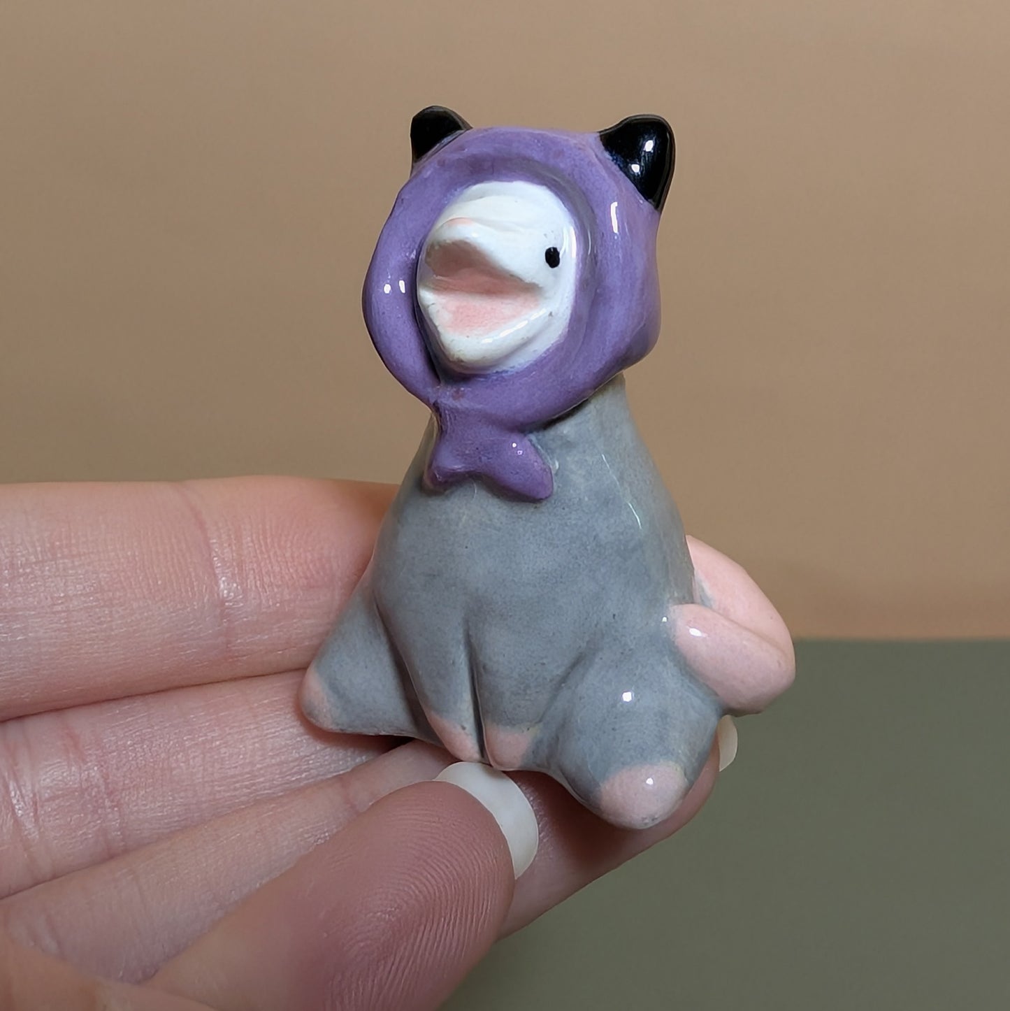 Babushka Possum Ceramic Figurine