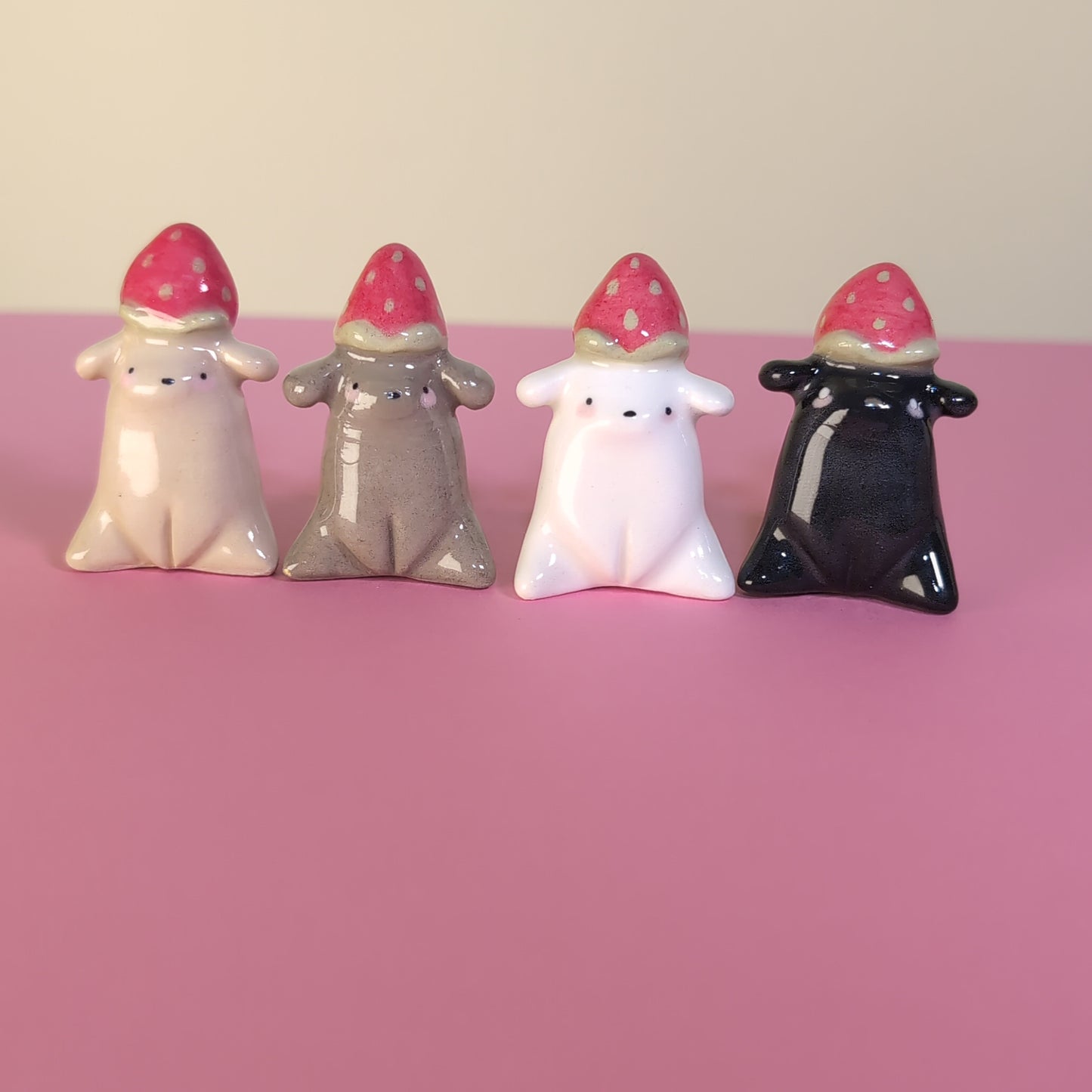 Mini Strawberry Puppy Dog Ceramic Figurine