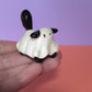 Mini Ghost Puppy & Cat Ceramic Figurines