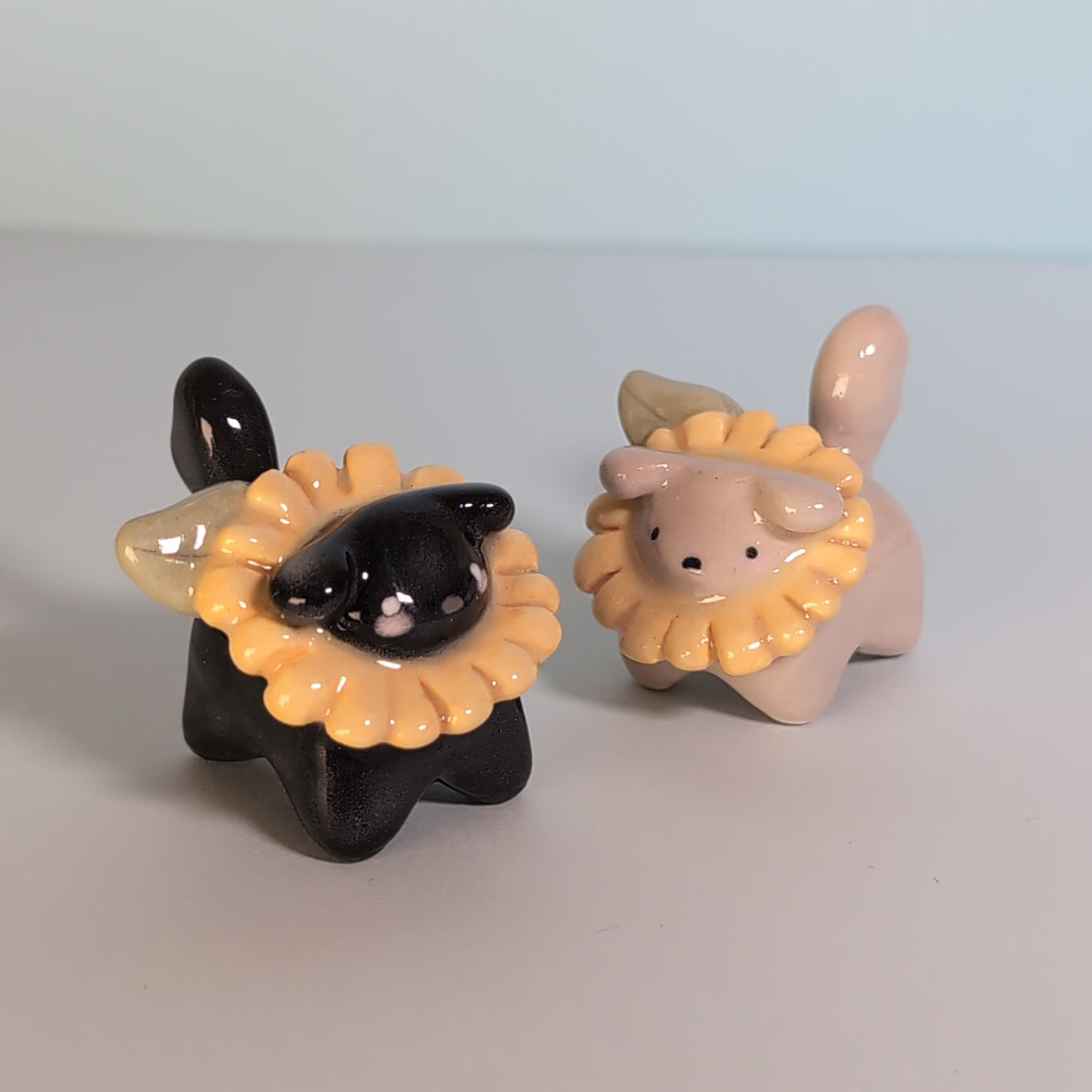 Mini Flower Puppy Dog Ceramic Figurine