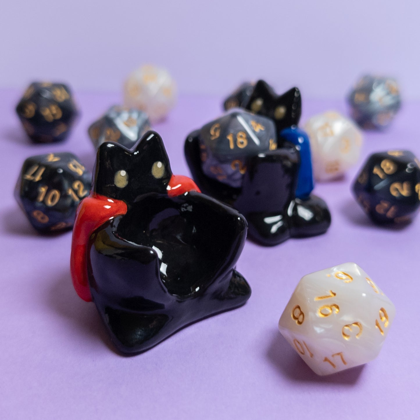 Cat with Cloak Dnd Companion D20 Holder