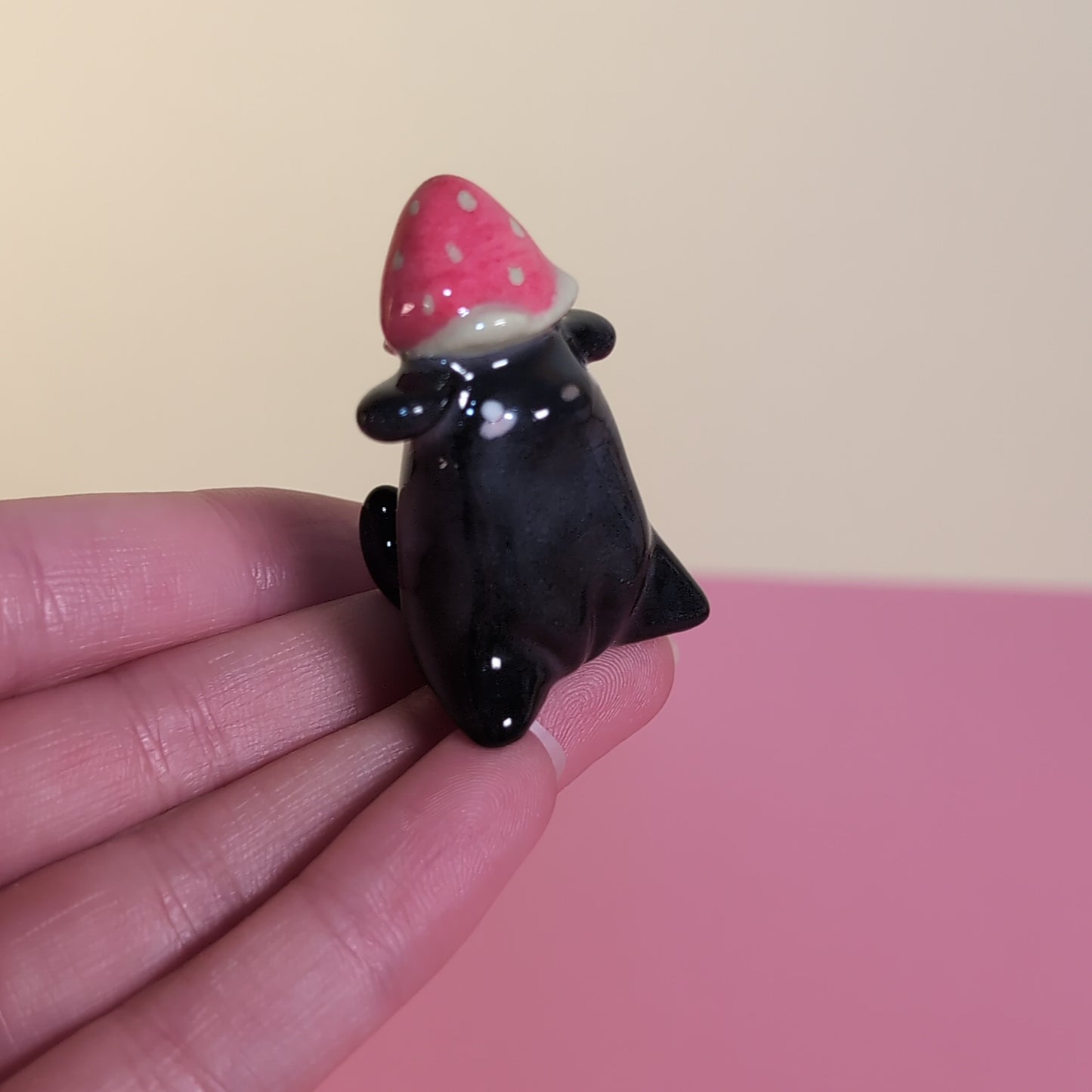 Mini Strawberry Puppy Dog Ceramic Figurine