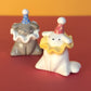 Mini Clown Puppy Dog Ceramic Figurine