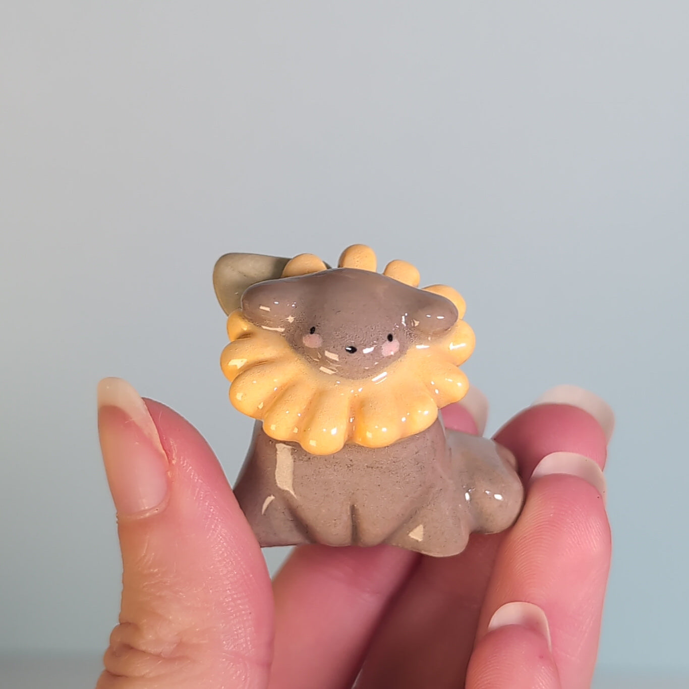Mini Sunflower Puppy Dog Ceramic Figurine