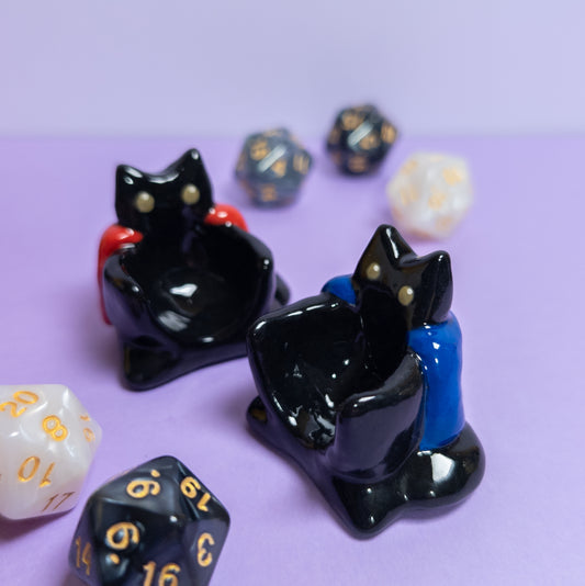 Cat with Cloak Dnd Companion D20 Holder