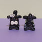 Mini Skeleton Puppy & Cat Ceramic Figurines