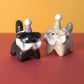 Mini Clown Puppy Dog Ceramic Figurine