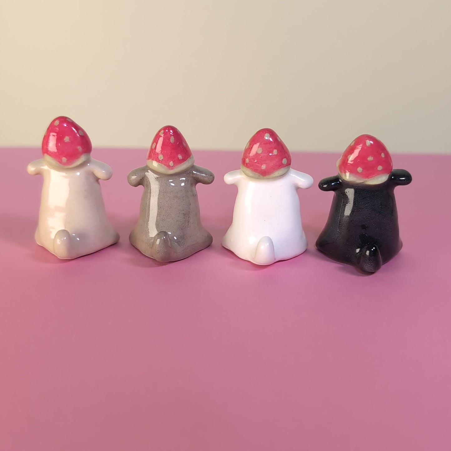 Mini Strawberry Puppy Dog Ceramic Figurine