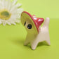 Mushroom Kitty Cat Ceramic Figurine