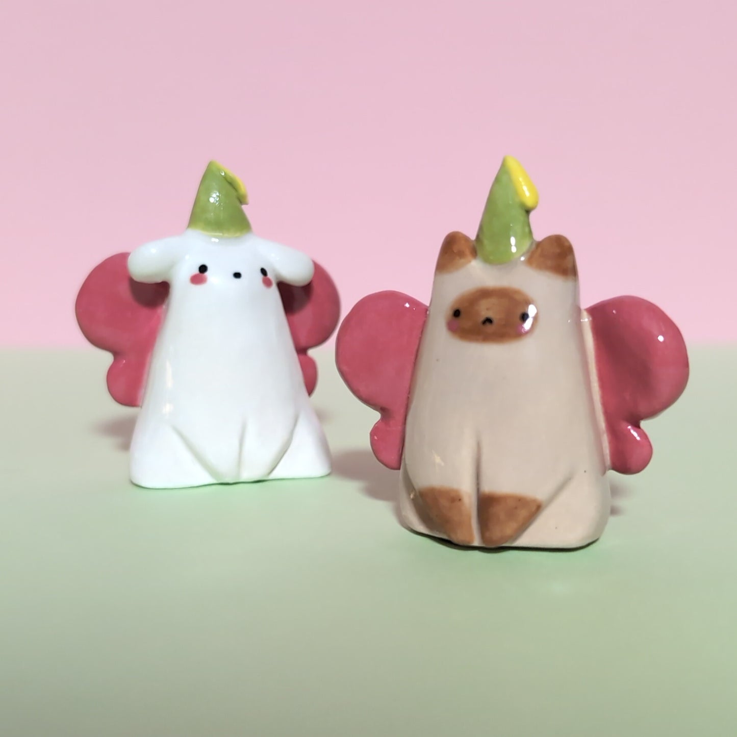 Mini Fairy Princess Puppy & Cat Ceramic Figurines