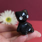 Slouching Black Void Cat Ceramic Figurine