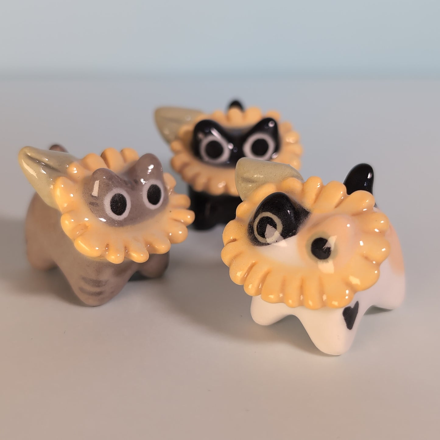 Mini Flower Kitty Cat Ceramic Figurine
