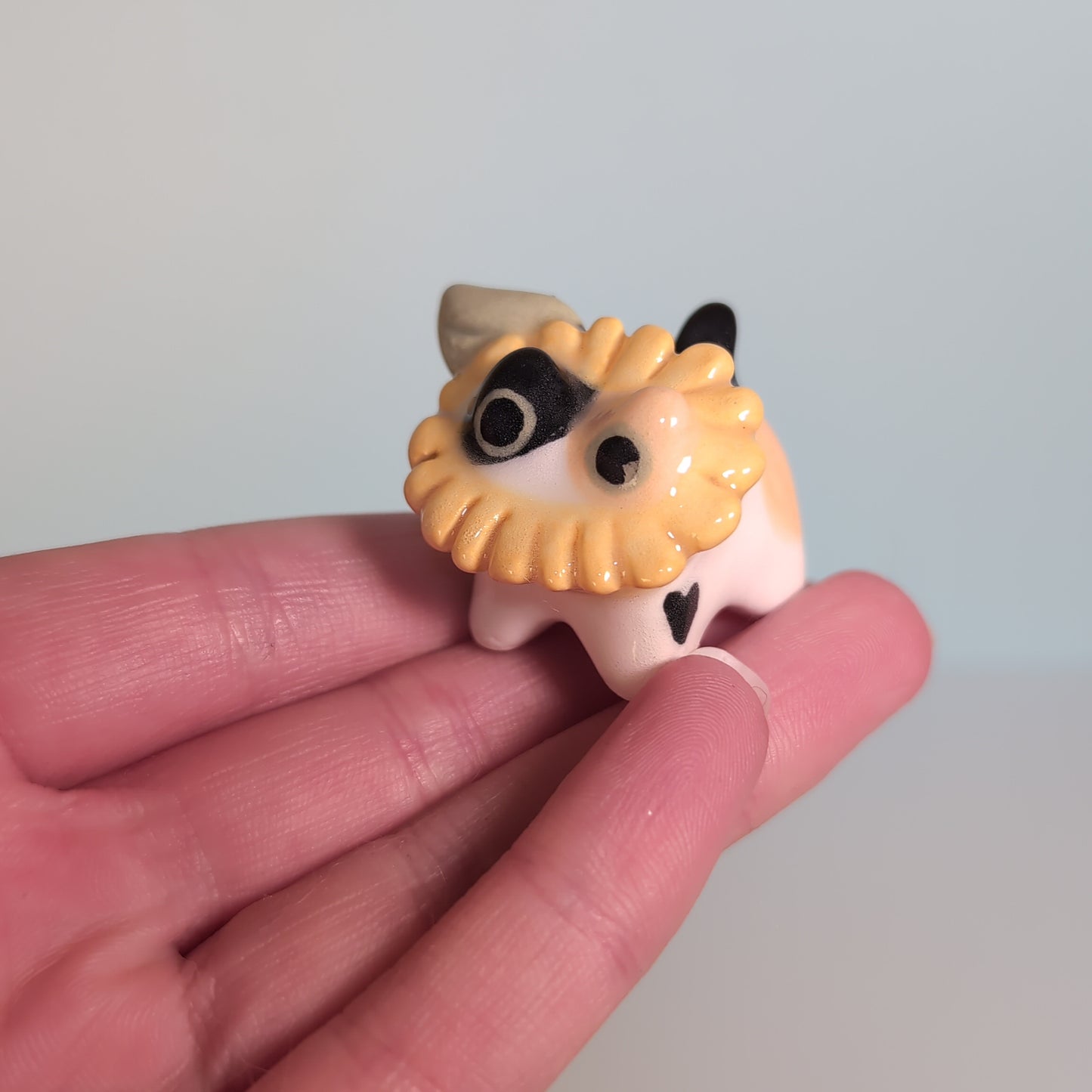 Mini Flower Kitty Cat Ceramic Figurine