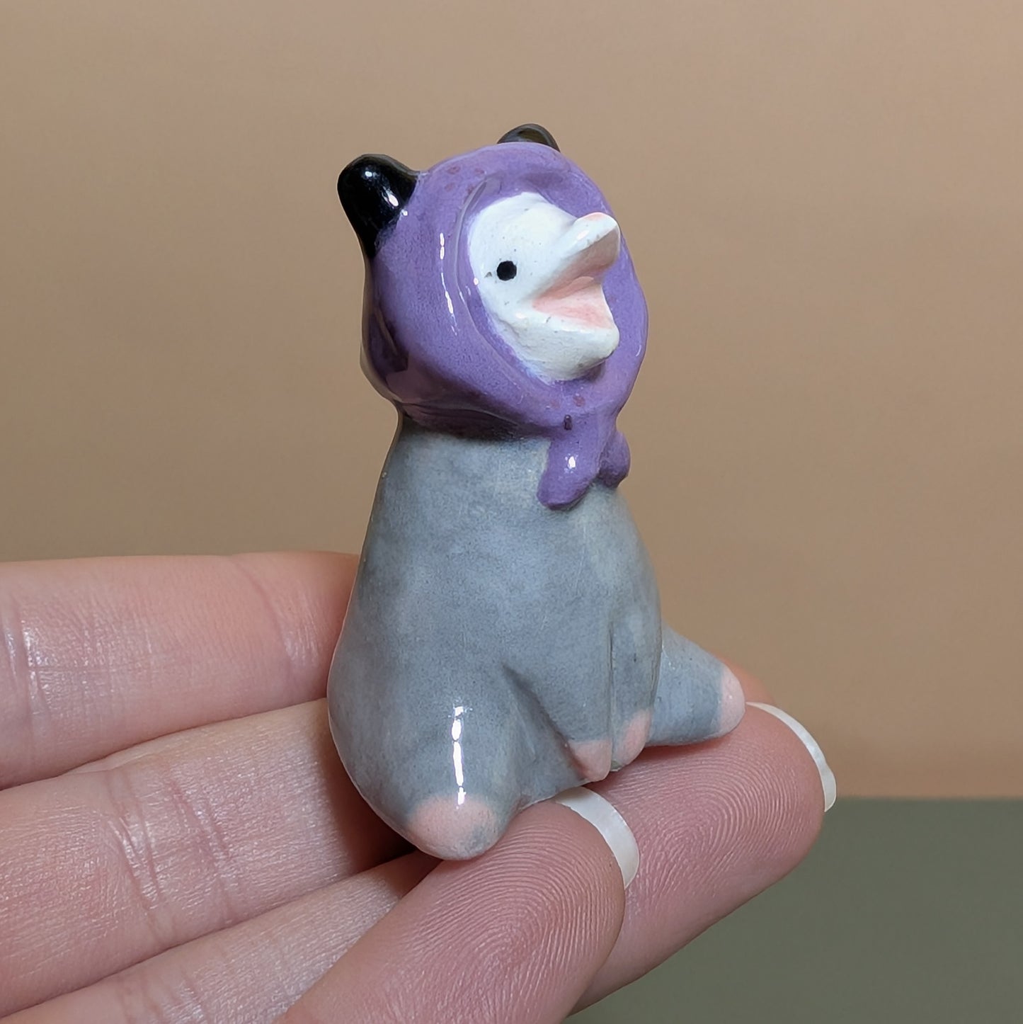 Babushka Possum Ceramic Figurine