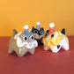 Mini Clown Kitty Cat Ceramic Figurine