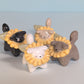 Mini Flower Puppy Dog Ceramic Figurine