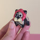 Mini Strawberry Kitty Cat Ceramic Figurine