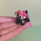 Mini Mushroom Kitty Cat Ceramic Figurine