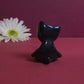 Slouching Black Void Cat Ceramic Figurine