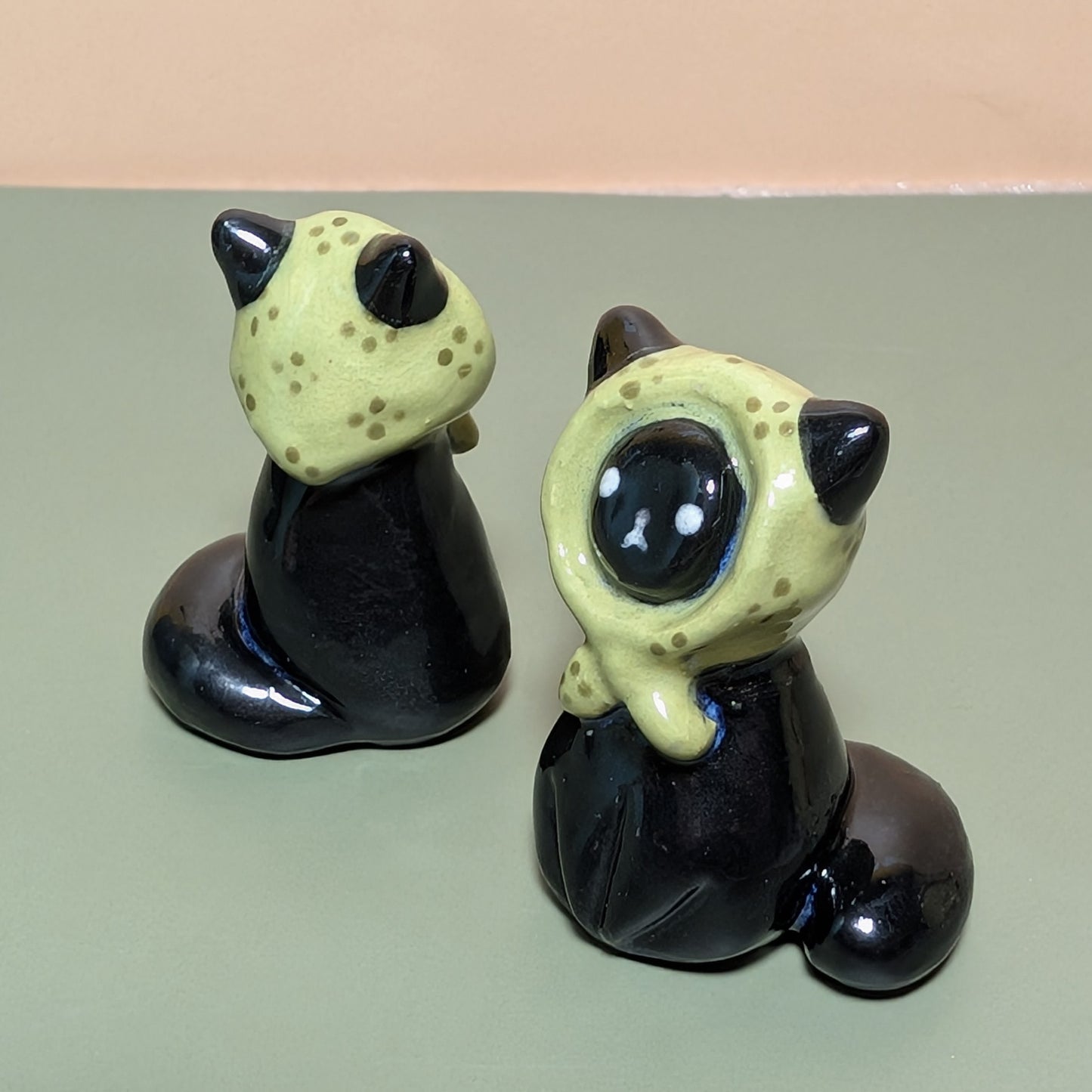 Babushka Cat Ceramic Figurine