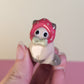 Mini Strawberry Kitty Cat Ceramic Figurine