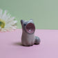 Screaming Cat Ceramic Figurine