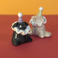 Mini Clown Puppy Dog Ceramic Figurine