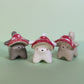 Mini Mushroom Puppy Dog Ceramic Figurine