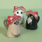 Mini Mushroom Kitty Cat Ceramic Figurine