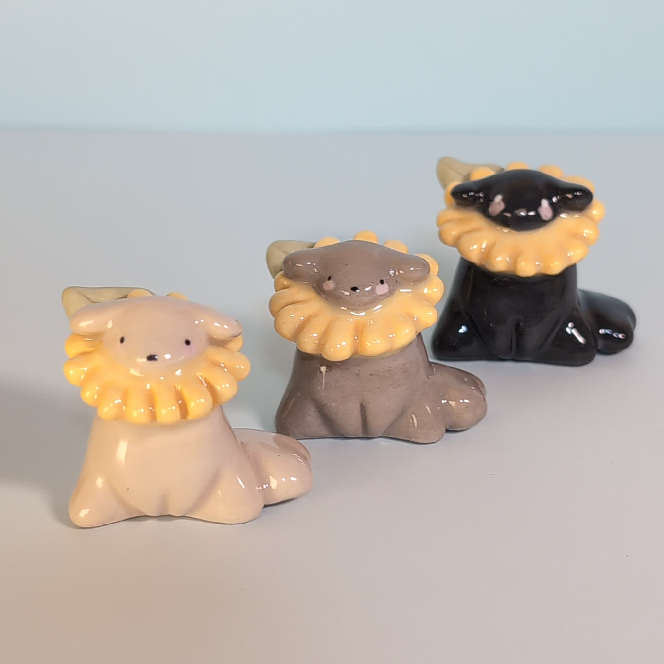 Mini Sunflower Puppy Dog Ceramic Figurine