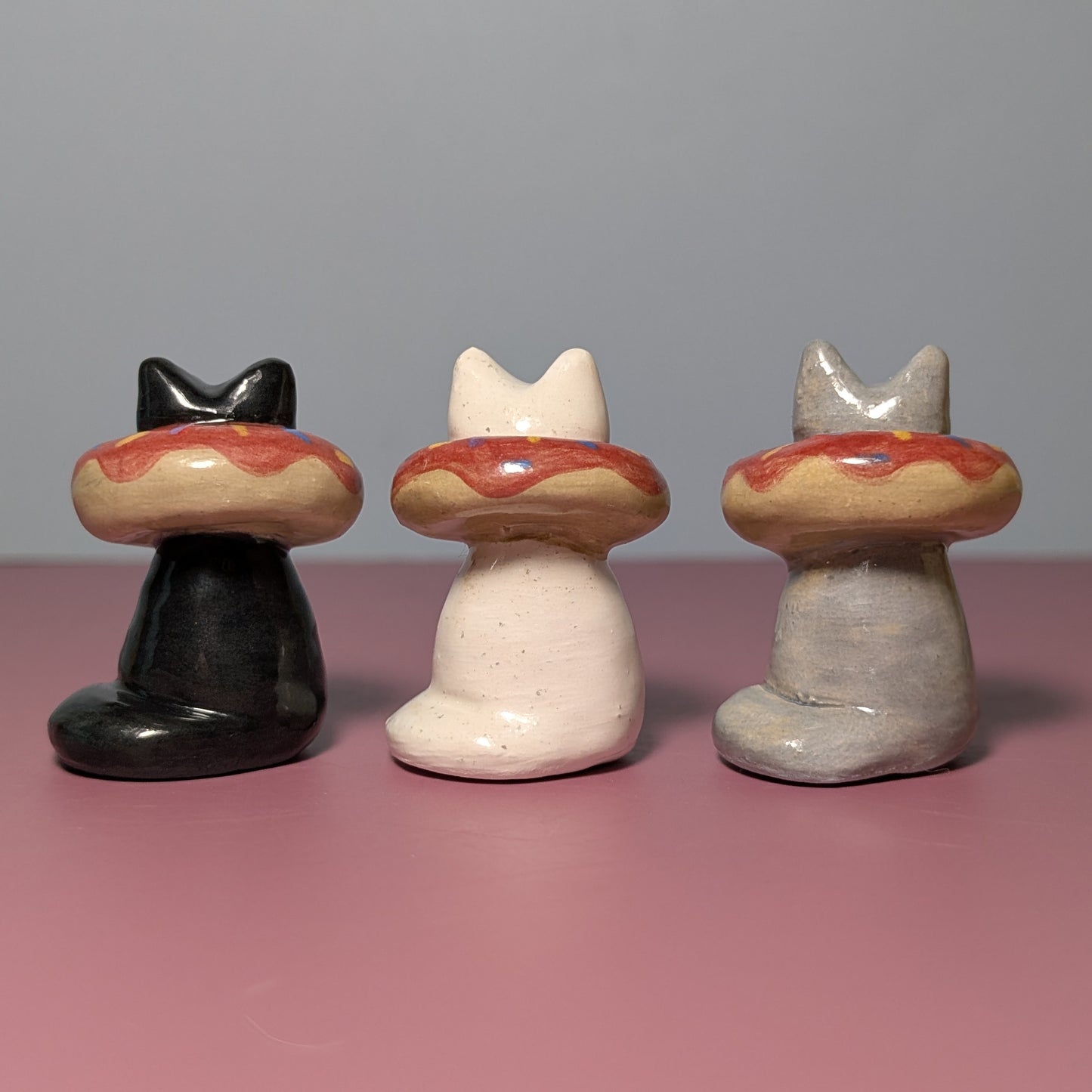 Donut Fiasco Kitty Cat Ceramic Figurine