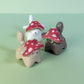 Mini Mushroom Puppy Dog Ceramic Figurine
