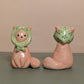 Babushka Cat Ceramic Figurine