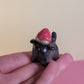 Mini Strawberry Puppy Dog Ceramic Figurine