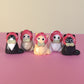 Mini Strawberry Kitty Cat Ceramic Figurine