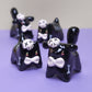 Mini Skeleton Puppy & Cat Ceramic Figurines
