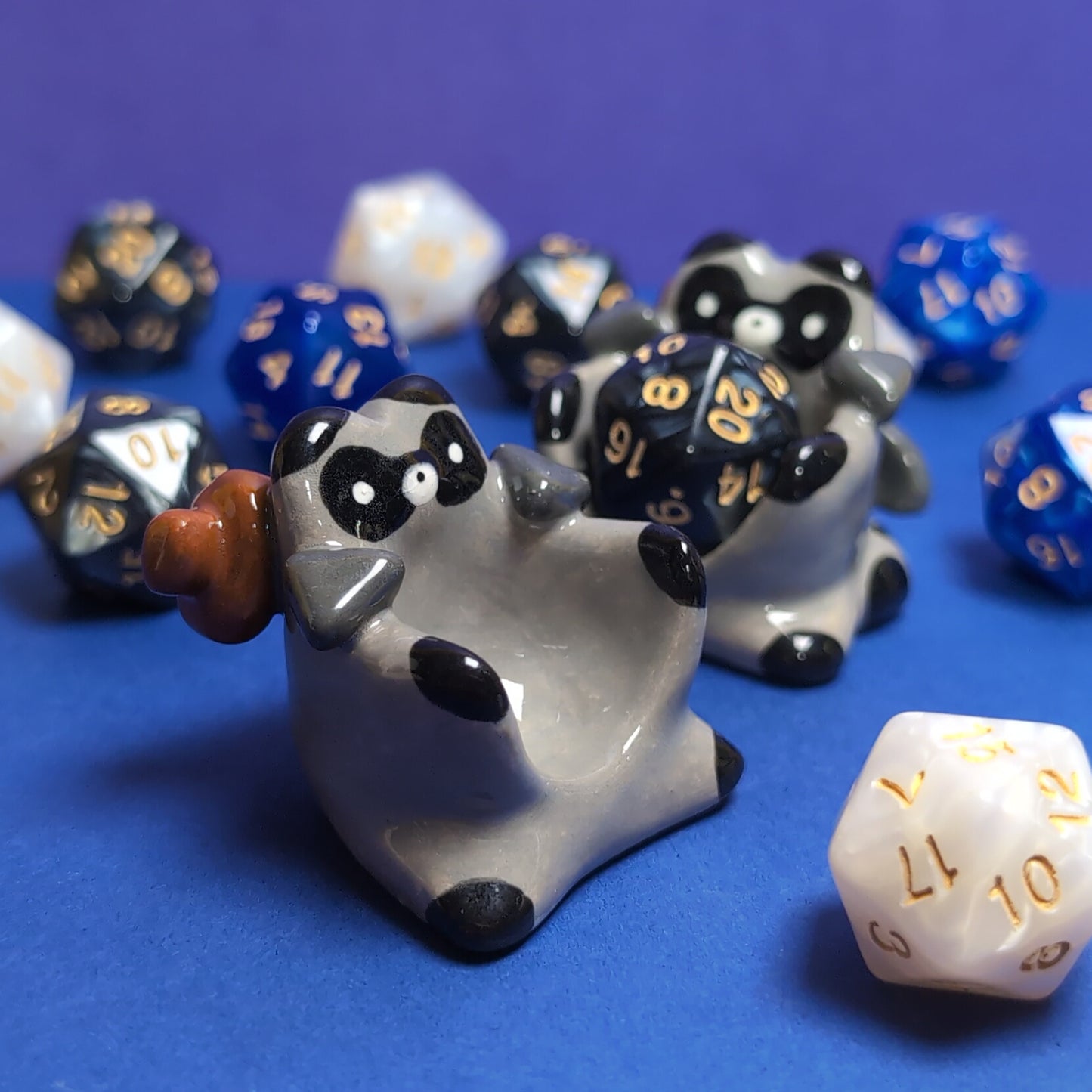 Raccoon Fighter Dnd Companion D20 Holder