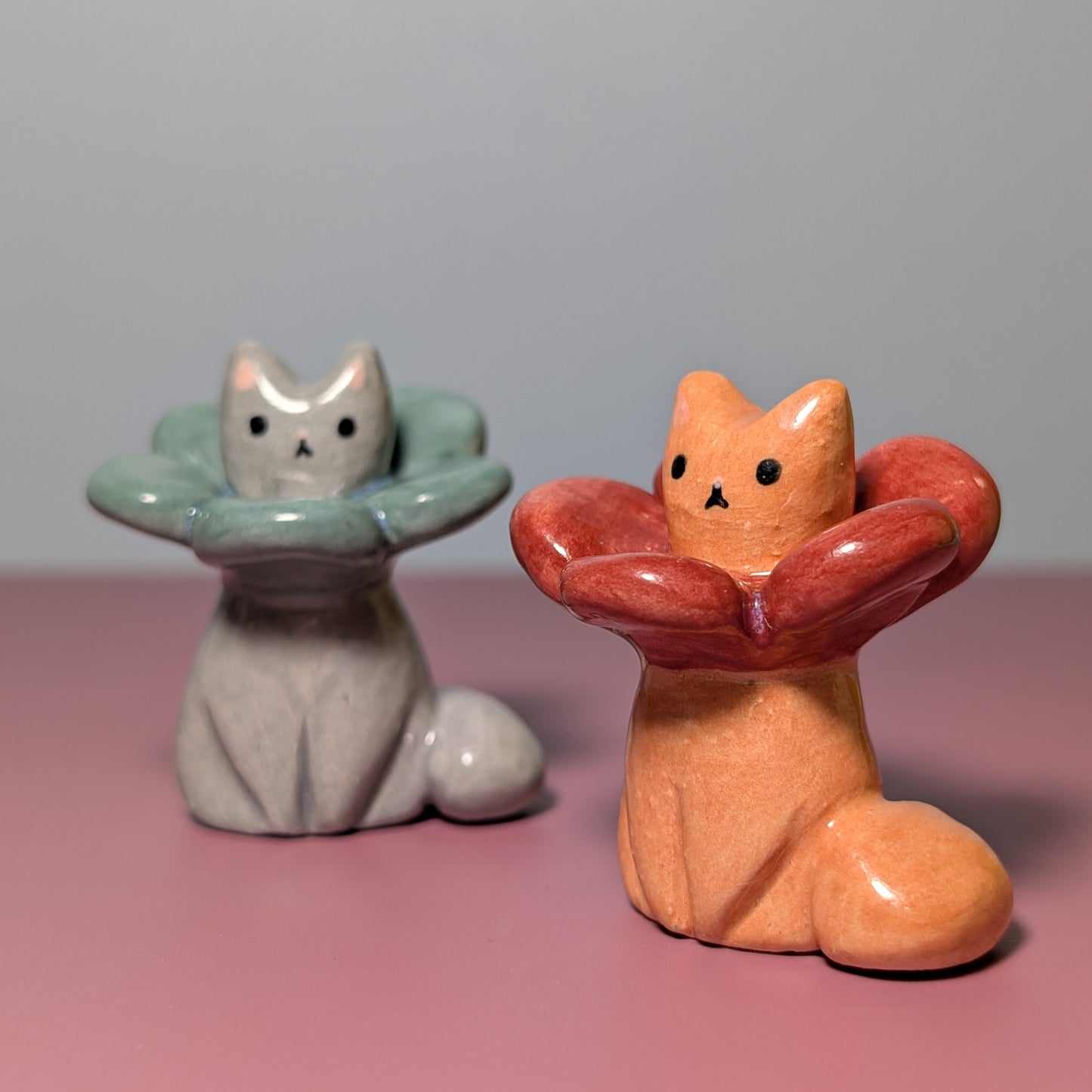 Flower Mishap Kitty Cat Ceramic Figurine
