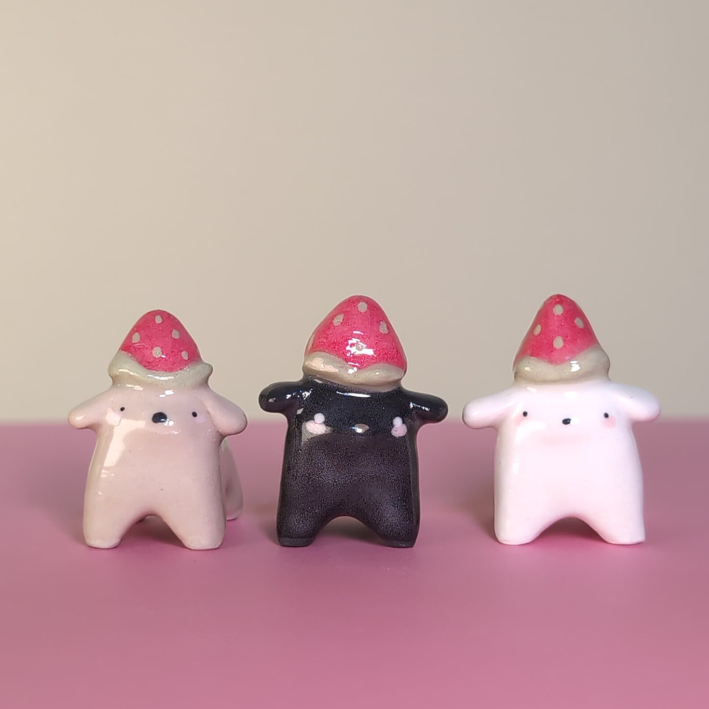 Mini Strawberry Puppy Dog Ceramic Figurine