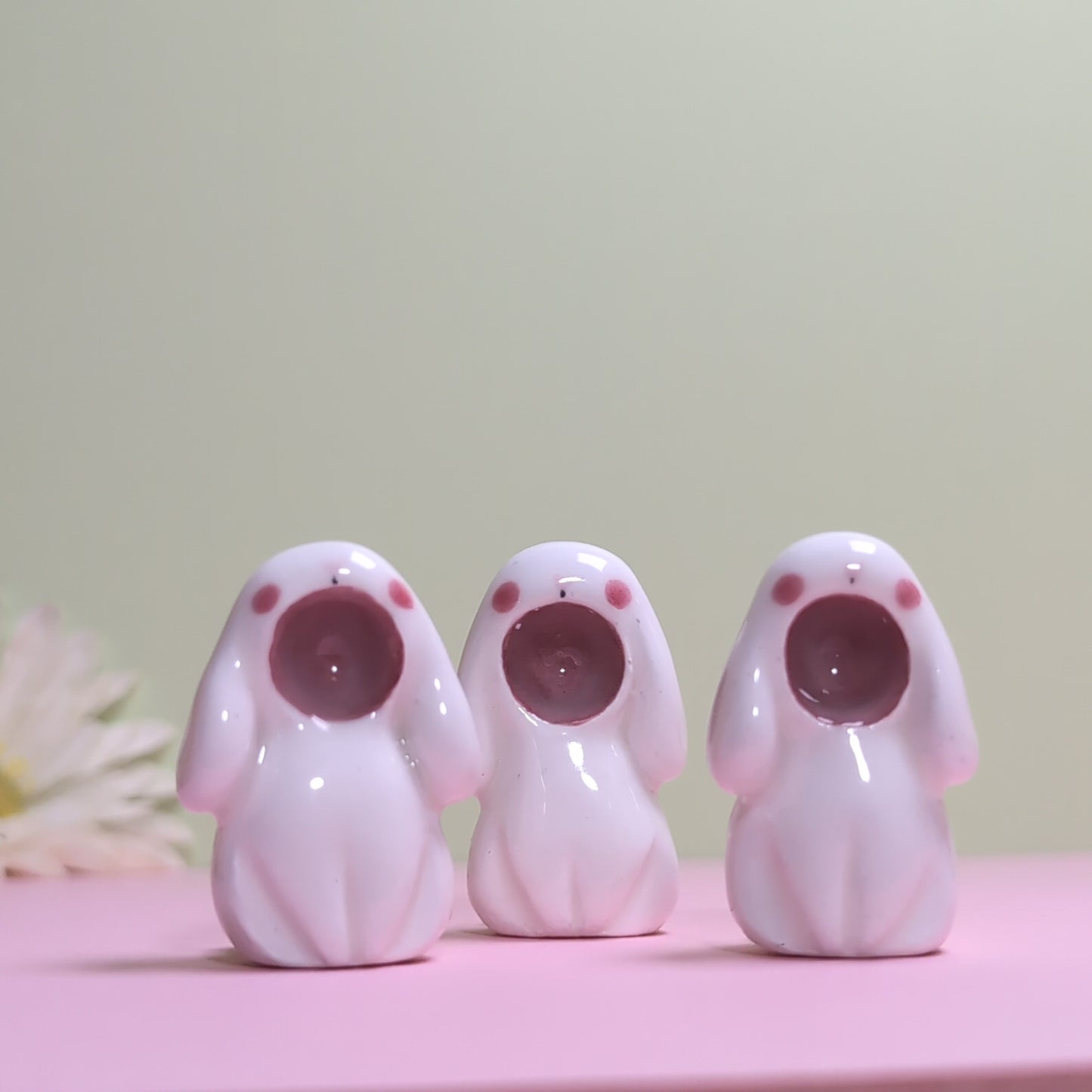Screaming Bunny Ceramic Figurine