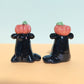Mini Pumpkin Puppy & Cat Ceramic Figurines