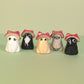 Mini Mushroom Kitty Cat Ceramic Figurine